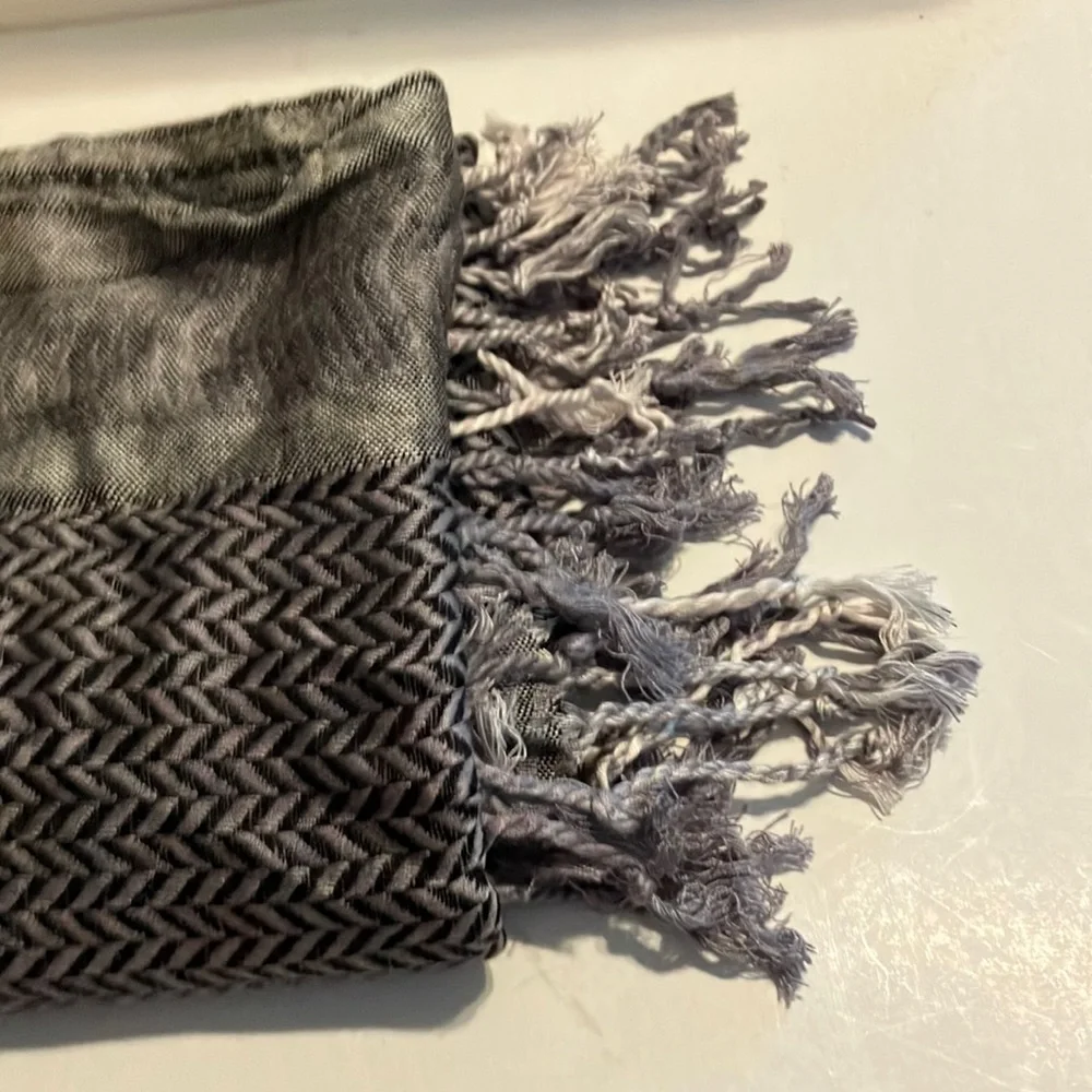 Black and Silver Chevron Patterned‎ Scarf